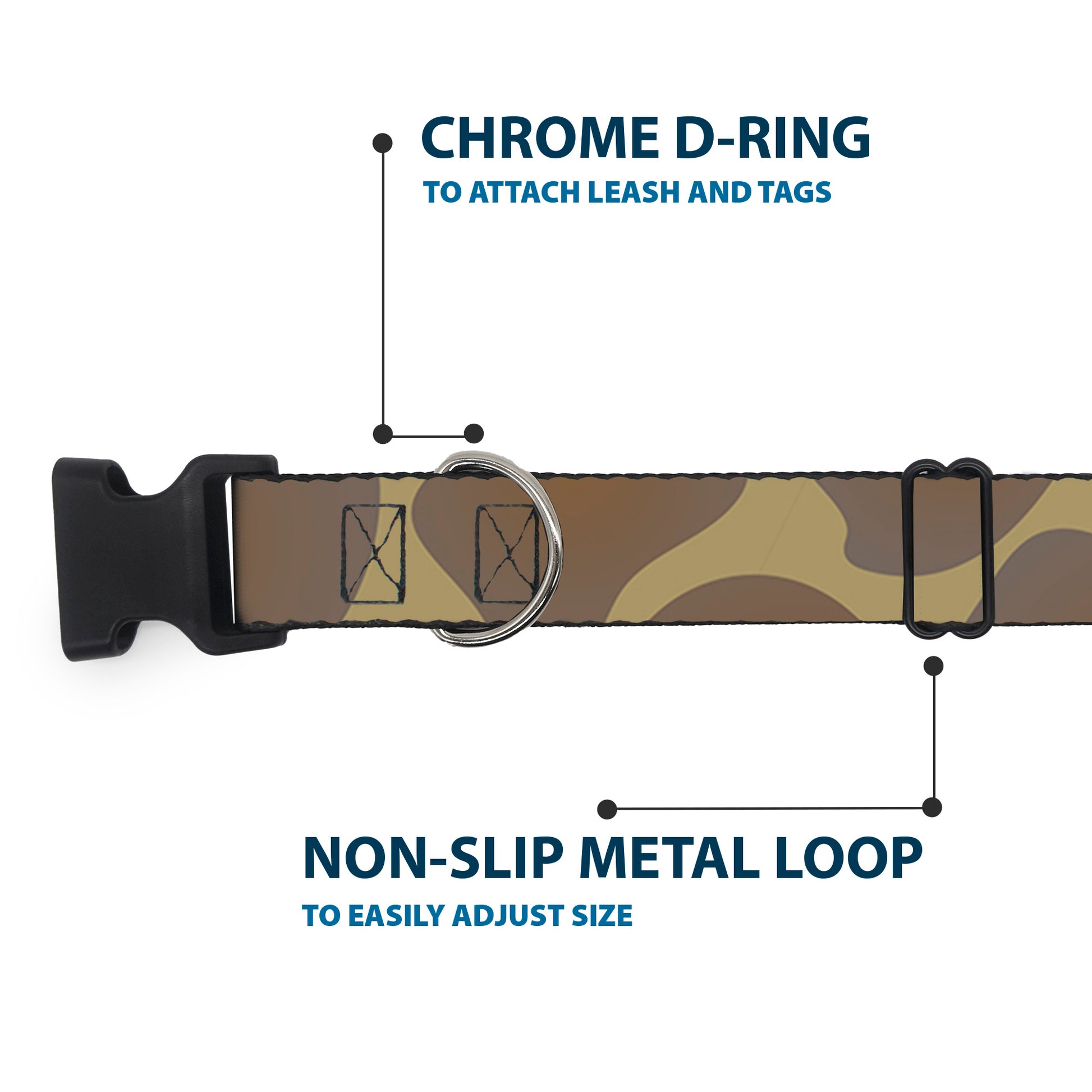 Plastic Clip Collar - Giraffe Spots Tan/Brown Plastic Clip Collars Buckle-Down