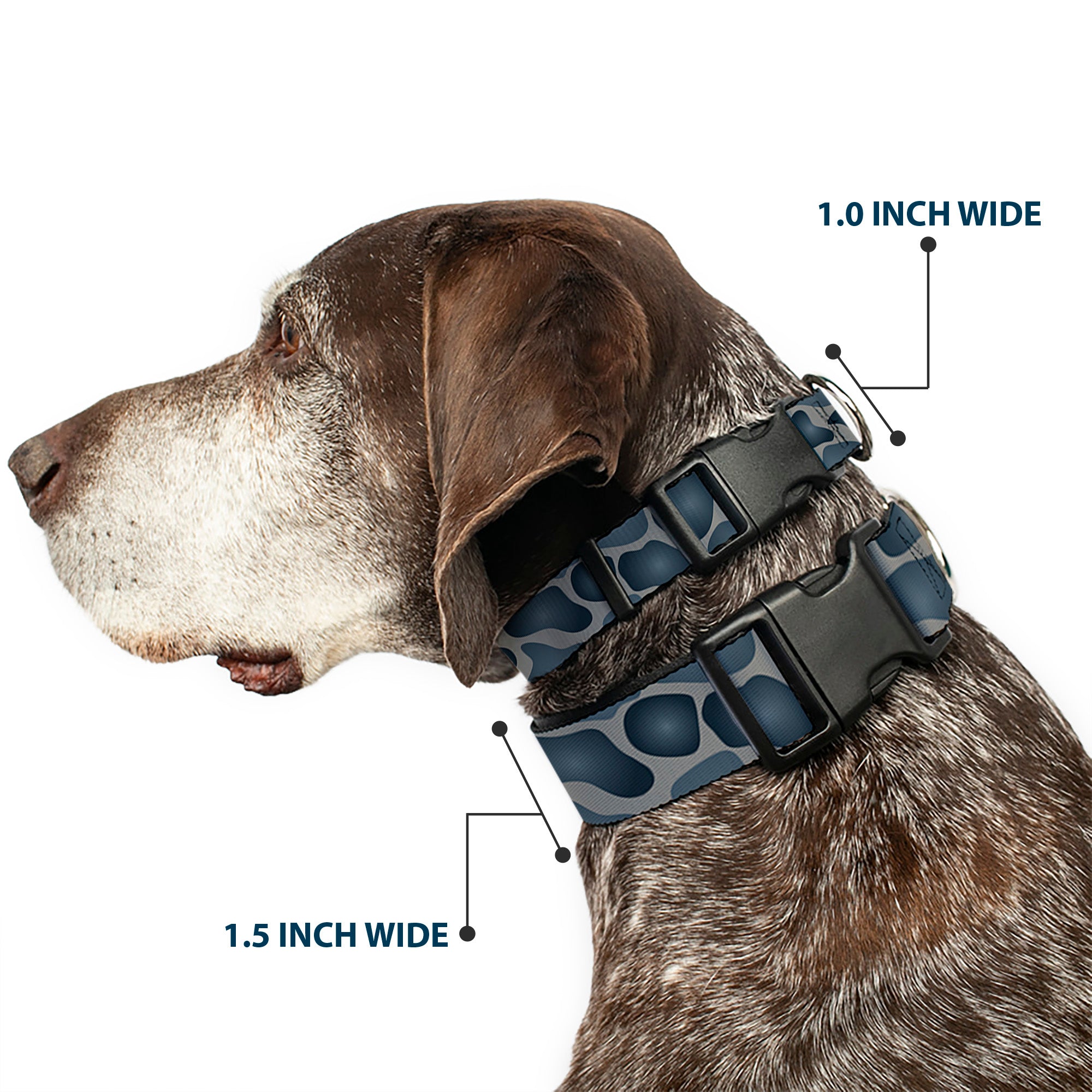 Plastic Clip Collar - Giraffe Spots Gray/Charcoal Plastic Clip Collars Buckle-Down