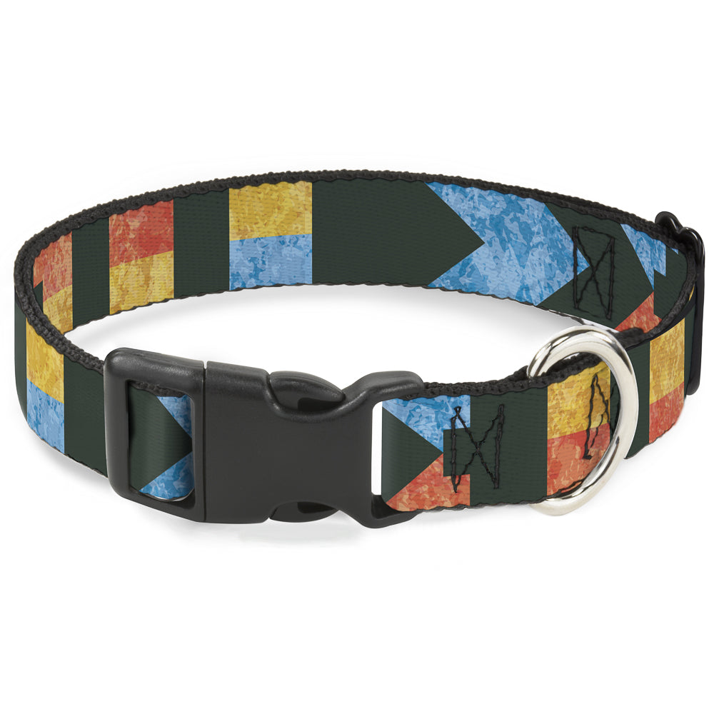 Plastic Clip Collar - Geometric8 Charcoal/Orange/Gold/Blue Plastic Clip Collars Buckle-Down