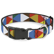 Plastic Clip Collar - Geometric Triangle Blocks Multi Color Plastic Clip Collars Buckle-Down