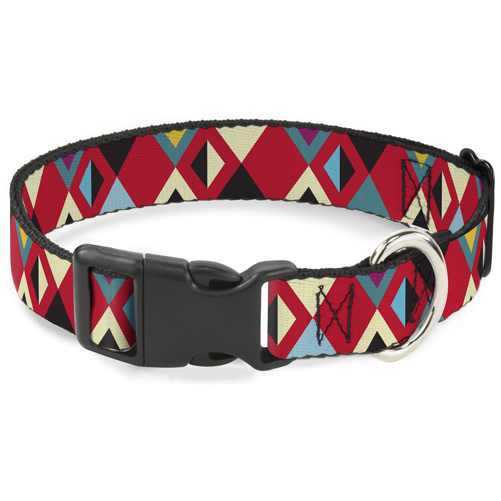 Plastic Clip Collar - Geometric9 Black/Red/Turquoise/Ivory Plastic Clip Collars Buckle-Down