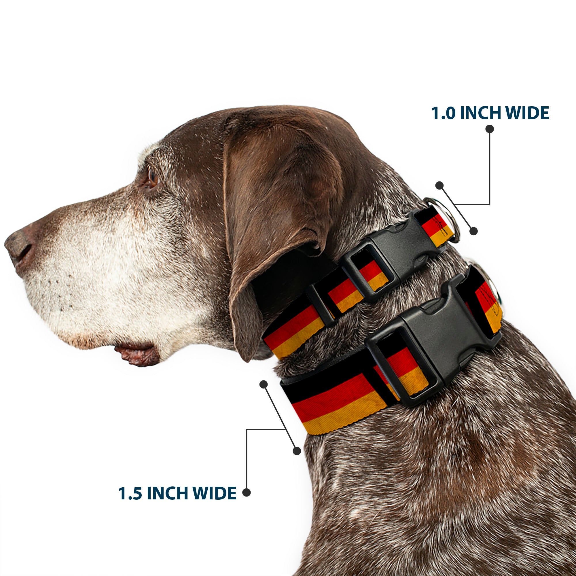 Plastic Clip Collar - German Flag Distressed Plastic Clip Collars Buckle-Down