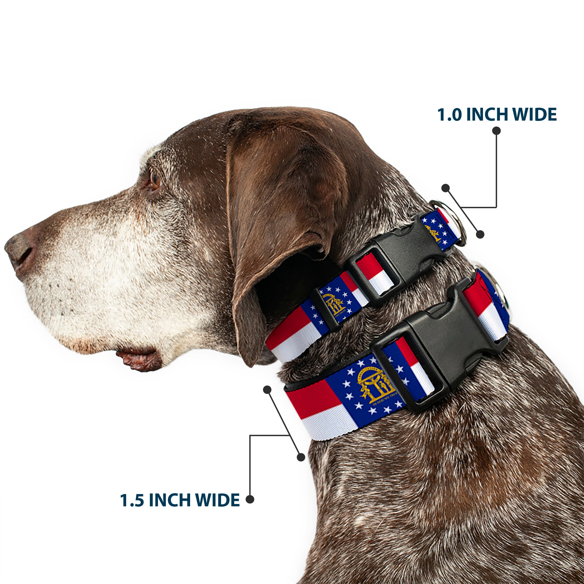 Plastic Clip Collar - Georgia Flag Plastic Clip Collars Buckle-Down