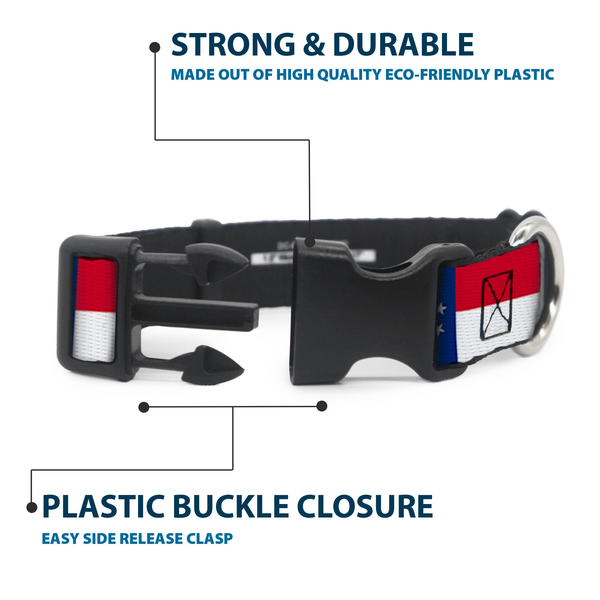 Plastic Clip Collar - Georgia Flag Plastic Clip Collars Buckle-Down
