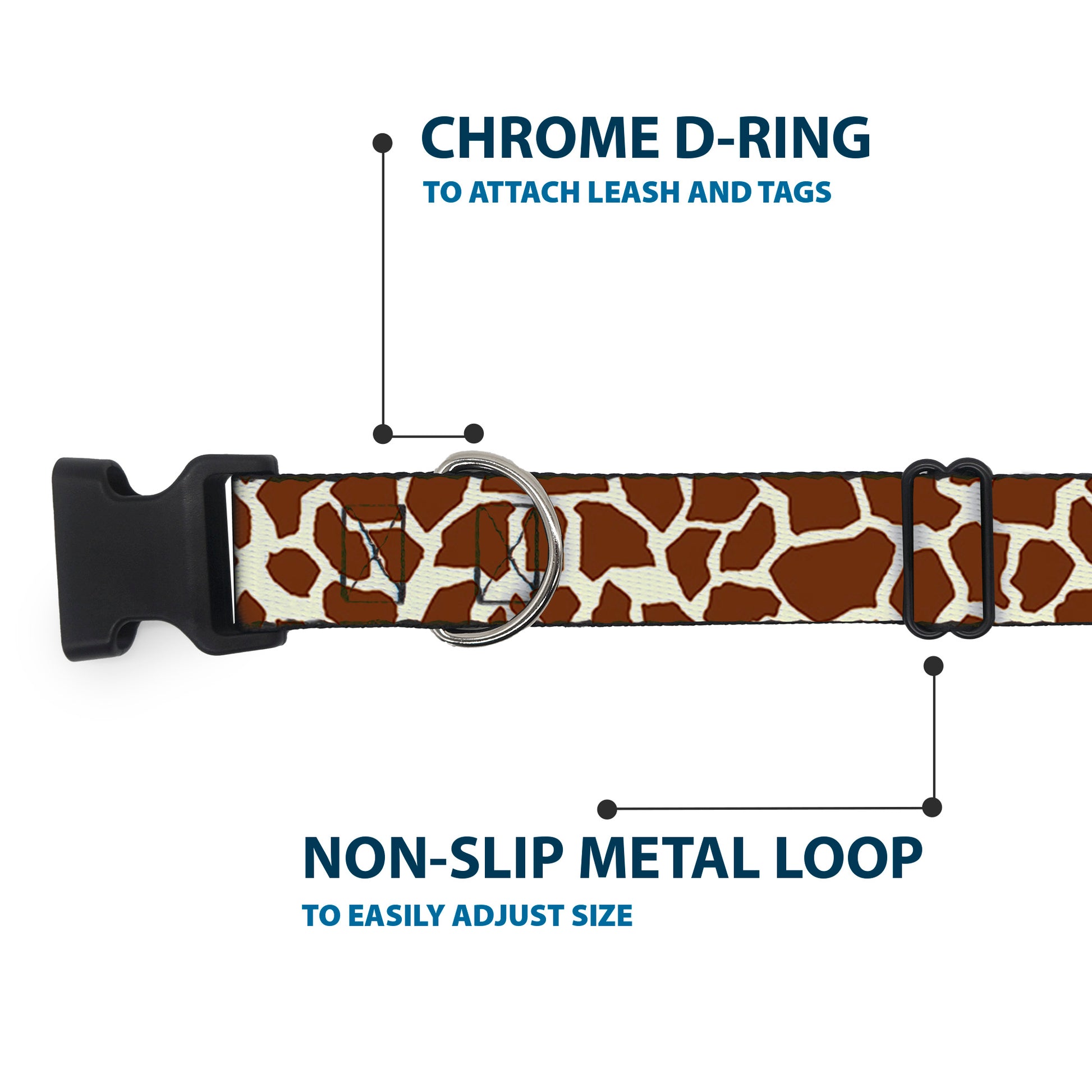 Plastic Clip Collar - Giraffe Spots2 Cream/Brown Plastic Clip Collars Buckle-Down