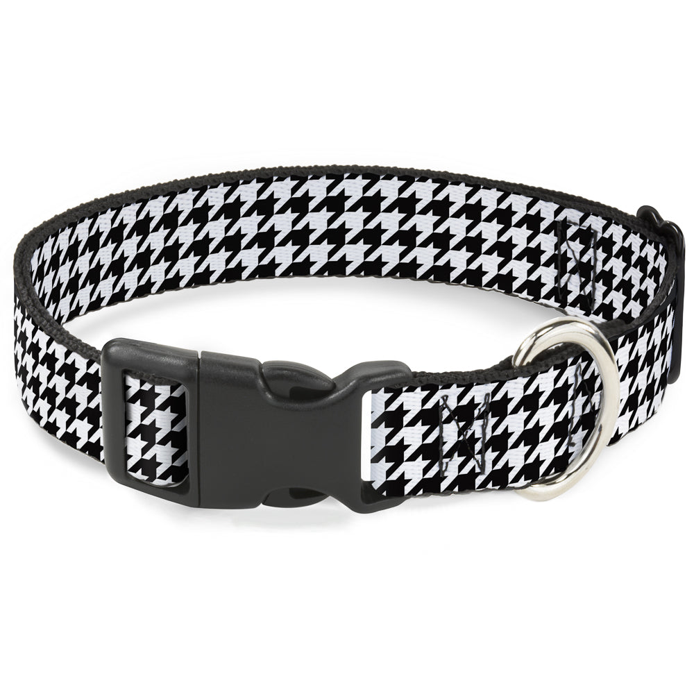 Plastic Clip Collar - Houndstooth Black/White Plastic Clip Collars Buckle-Down