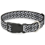 Plastic Clip Collar - Houndstooth Star Black/White Plastic Clip Collars Buckle-Down