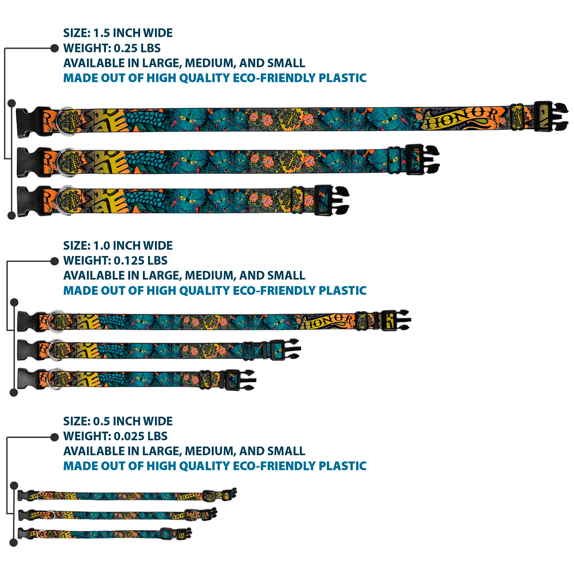 Plastic Clip Collar - Honor Gray Plastic Clip Collars Buckle-Down