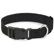 Plastic Clip Collar - Herringbone Black/Gray Plastic Clip Collars Buckle-Down