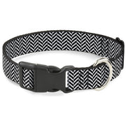 Plastic Clip Collar - Herringbone Jagged Black/White Plastic Clip Collars Buckle-Down