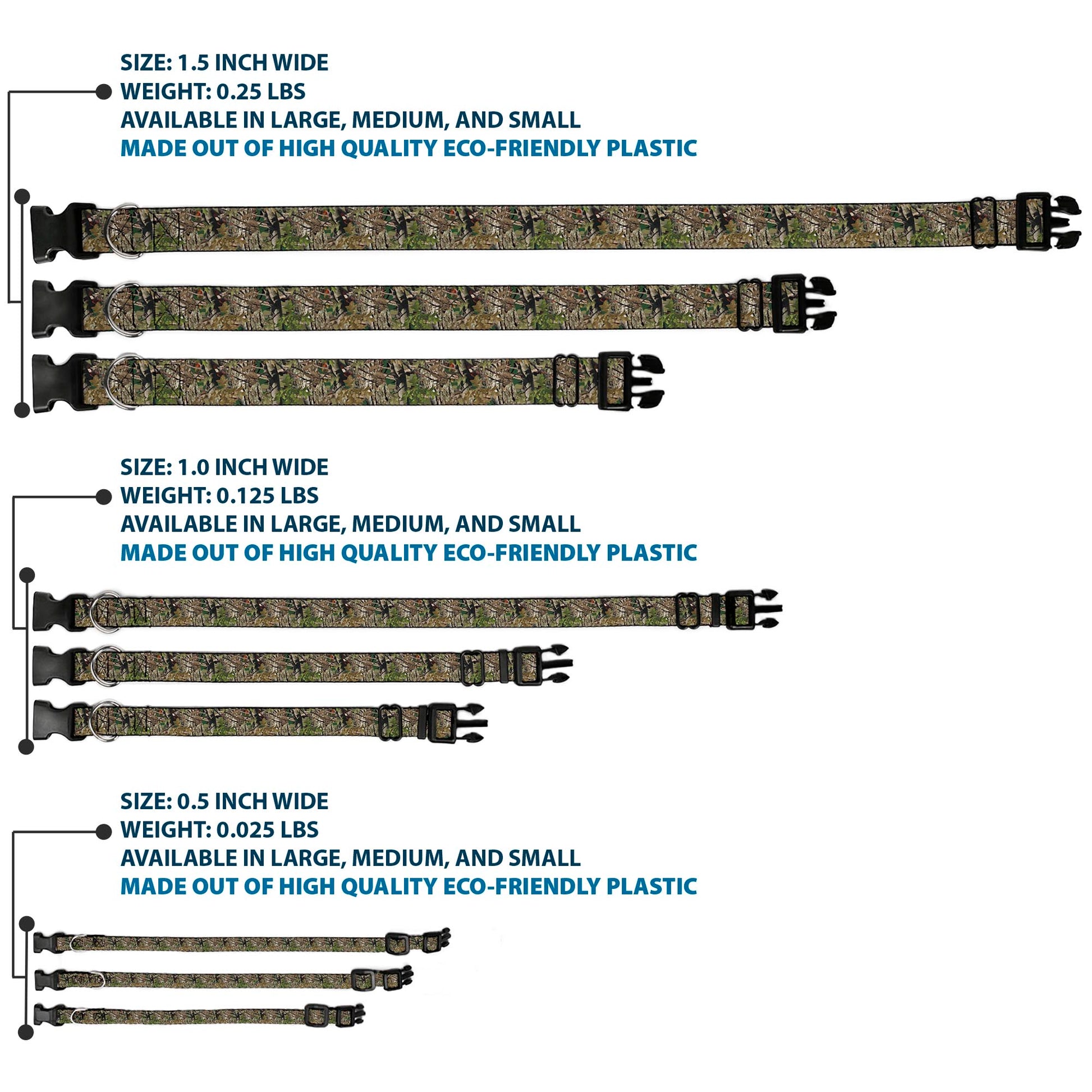 Plastic Clip Collar - Hunting Camo Plastic Clip Collars Buckle-Down