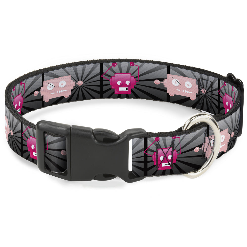Plastic Clip Collar - Hot Beat Bot Pink Plastic Clip Collars Buckle-Down