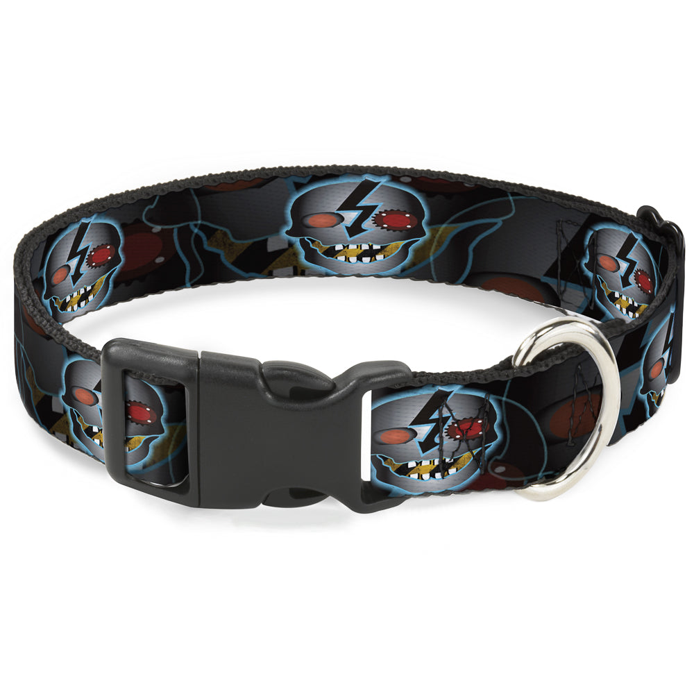 Plastic Clip Collar - High Voltage Skull Plastic Clip Collars Buckle-Down