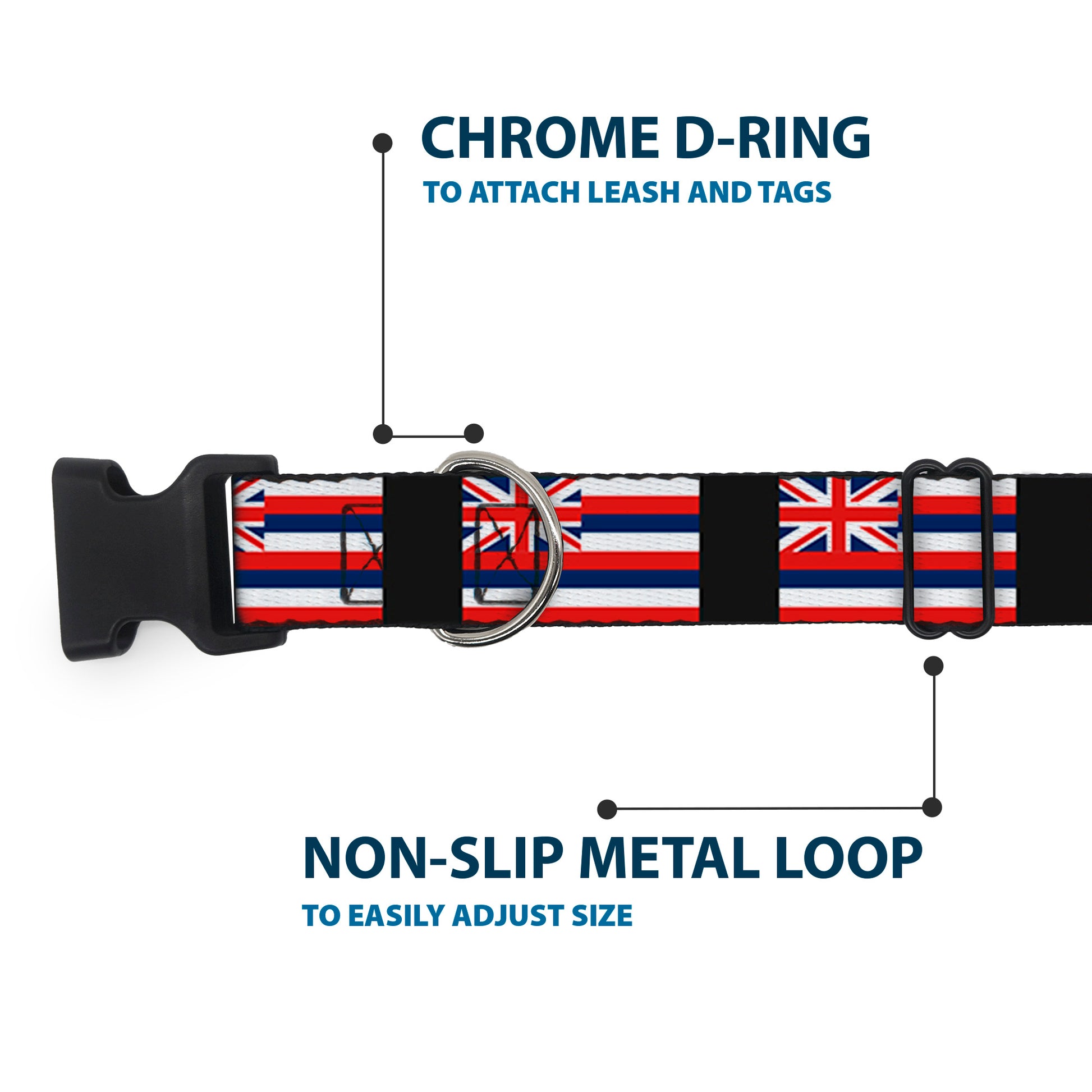 Plastic Clip Collar - Hawaii Flags Plastic Clip Collars Buckle-Down