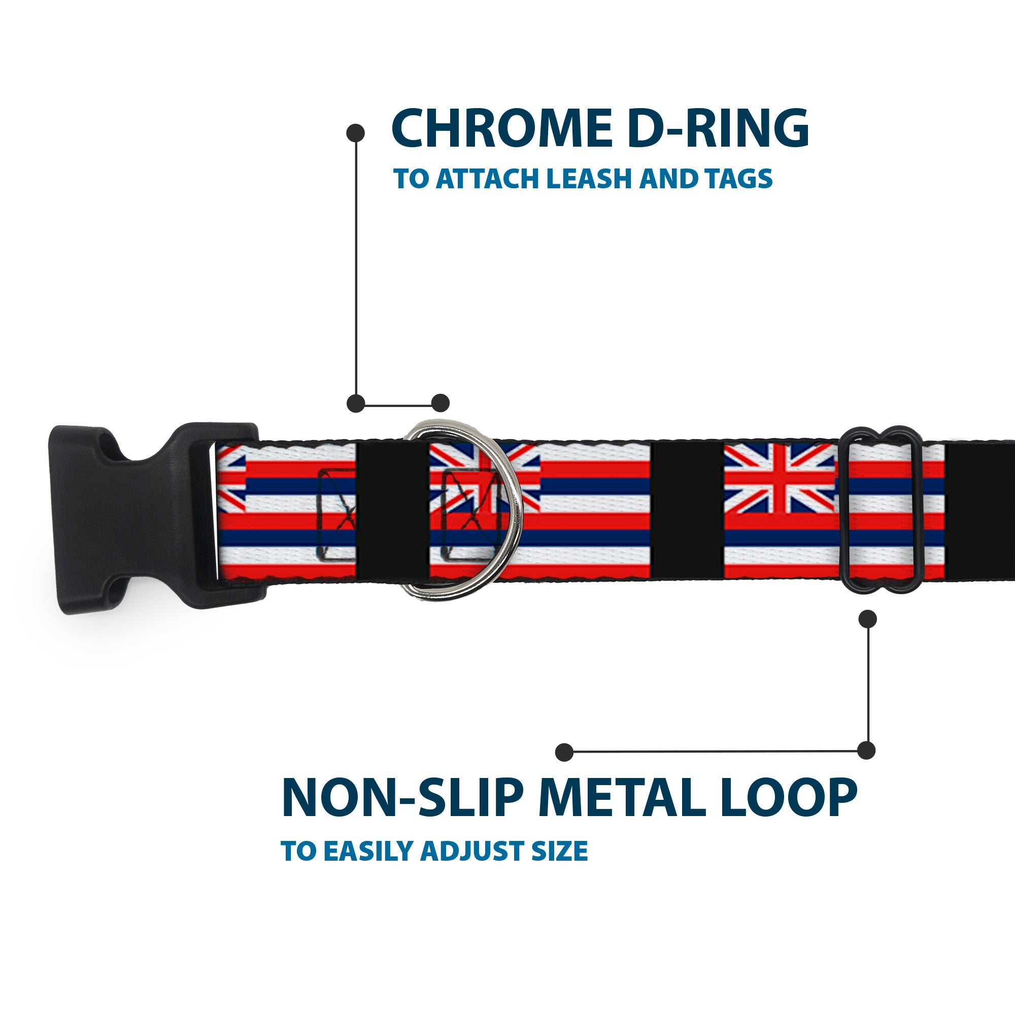 Plastic Clip Collar - Hawaii Flags Plastic Clip Collars Buckle-Down