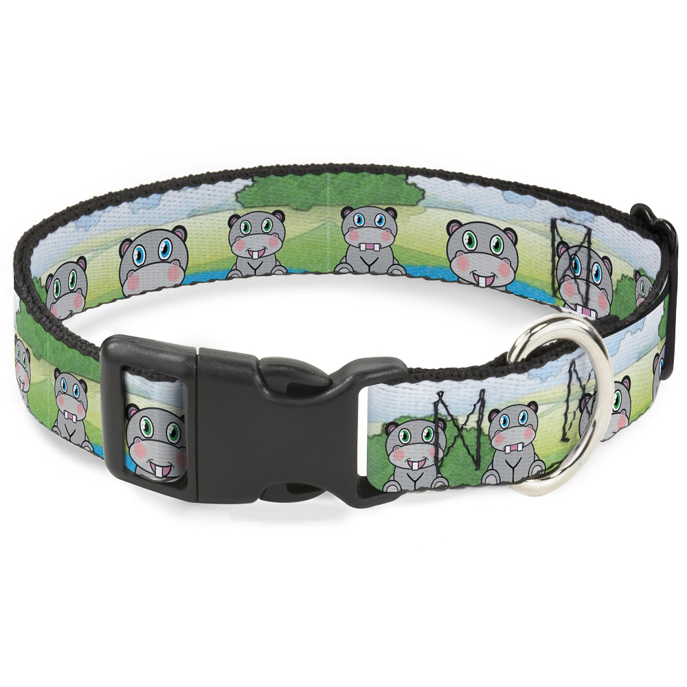 Plastic Clip Collar - Hippo Cartoon Plastic Clip Collars Buckle-Down