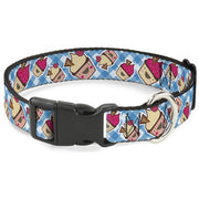 Plastic Clip Collar - Happy Cupcakes Buffalo Plaid White/Blue Plastic Clip Collars Buckle-Down