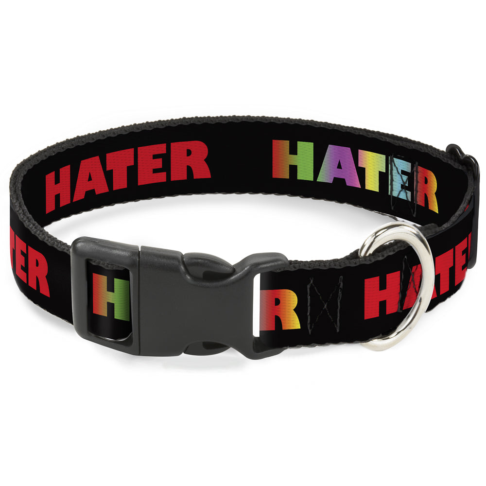 Plastic Clip Collar - HATER Black/Red/Rainbow Fade Plastic Clip Collars Buckle-Down
