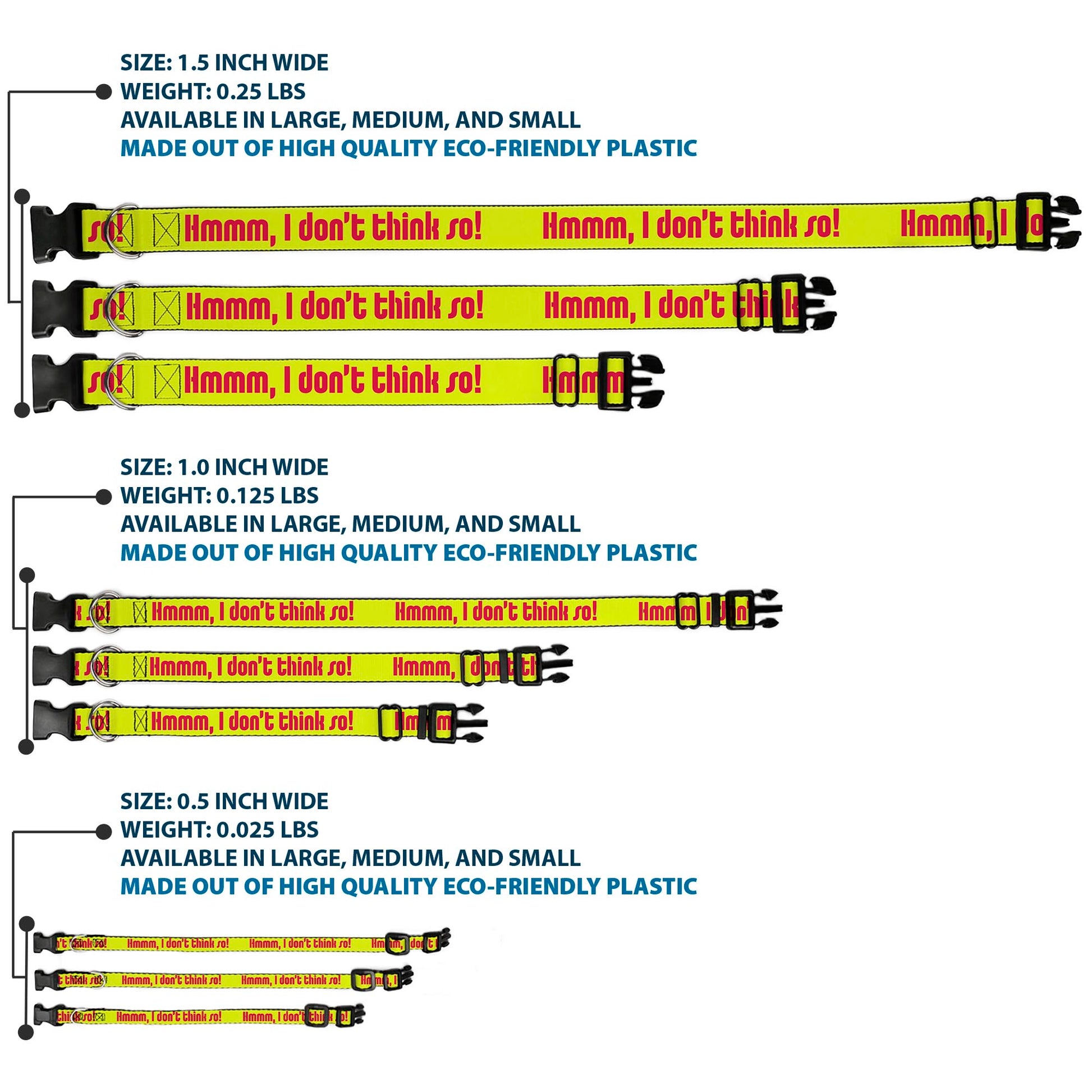 Plastic Clip Collar - HMMM, I DON'T THINK SO! Yellow/Pink Plastic Clip Collars Buckle-Down