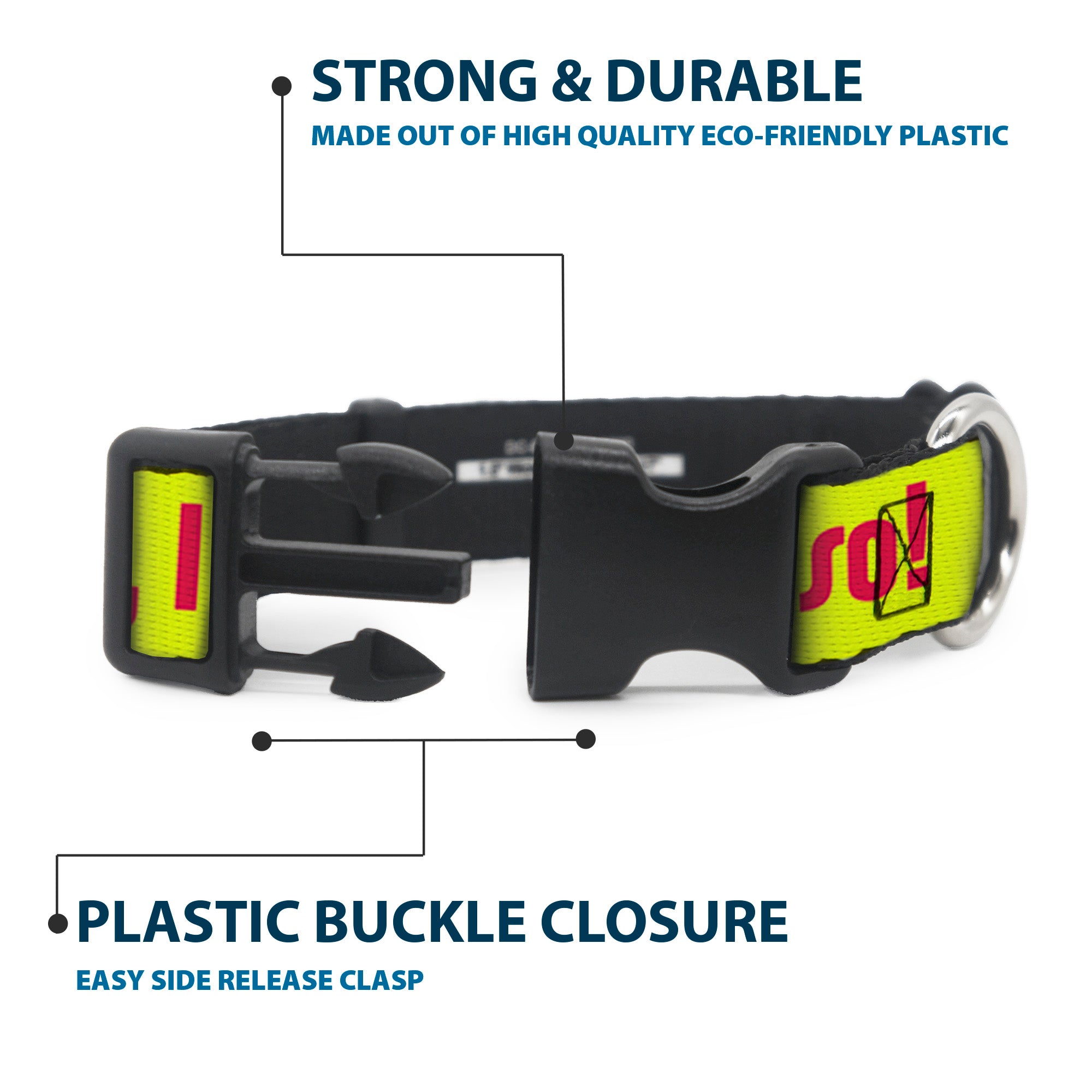 Plastic Clip Collar - HMMM, I DON'T THINK SO! Yellow/Pink Plastic Clip Collars Buckle-Down