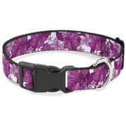 Plastic Clip Collar - Hibiscus Collage White/Pinks Plastic Clip Collars Buckle-Down