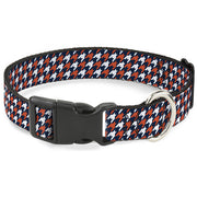 Plastic Clip Collar - Houndstooth Navy/Orange/White Plastic Clip Collars Buckle-Down
