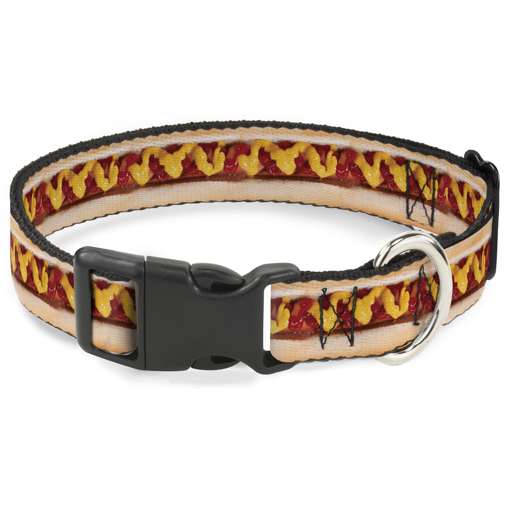 Plastic Clip Collar - Hot Dog w/Mustard & Ketchup Vivid Plastic Clip Collars Buckle-Down