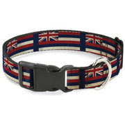 Plastic Clip Collar - Hawaii Flags2/Navy Plastic Clip Collars Buckle-Down