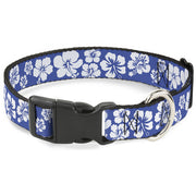 Plastic Clip Collar - Hibiscus Blue/White Plastic Clip Collars Buckle-Down