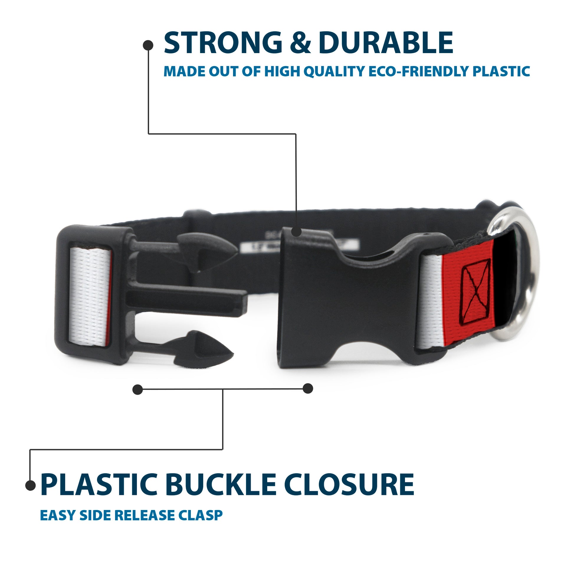 Plastic Clip Collar - Italy Flags Plastic Clip Collars Buckle-Down