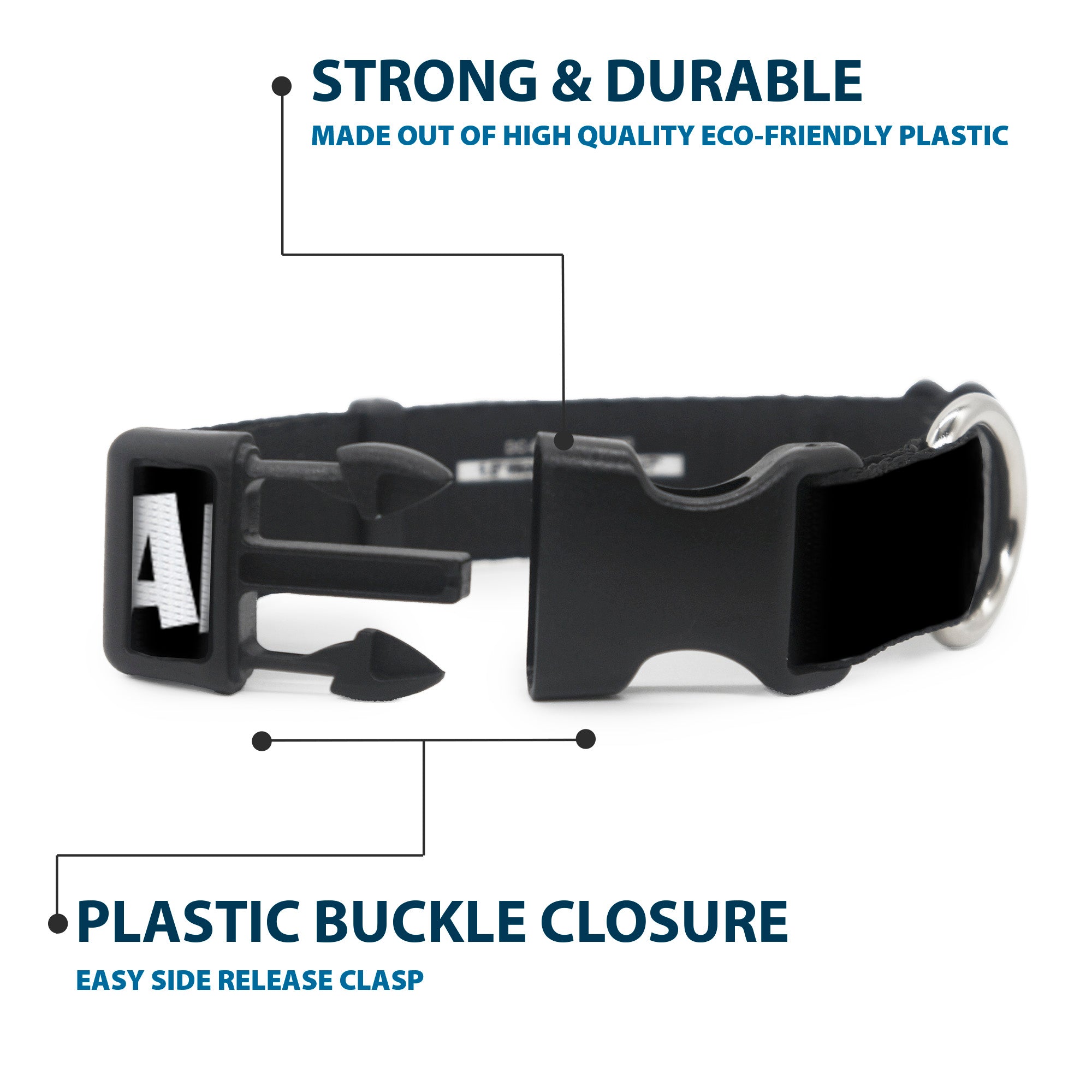 Plastic Clip Collar - I Heart Waffles Text Plastic Clip Collars Buckle-Down