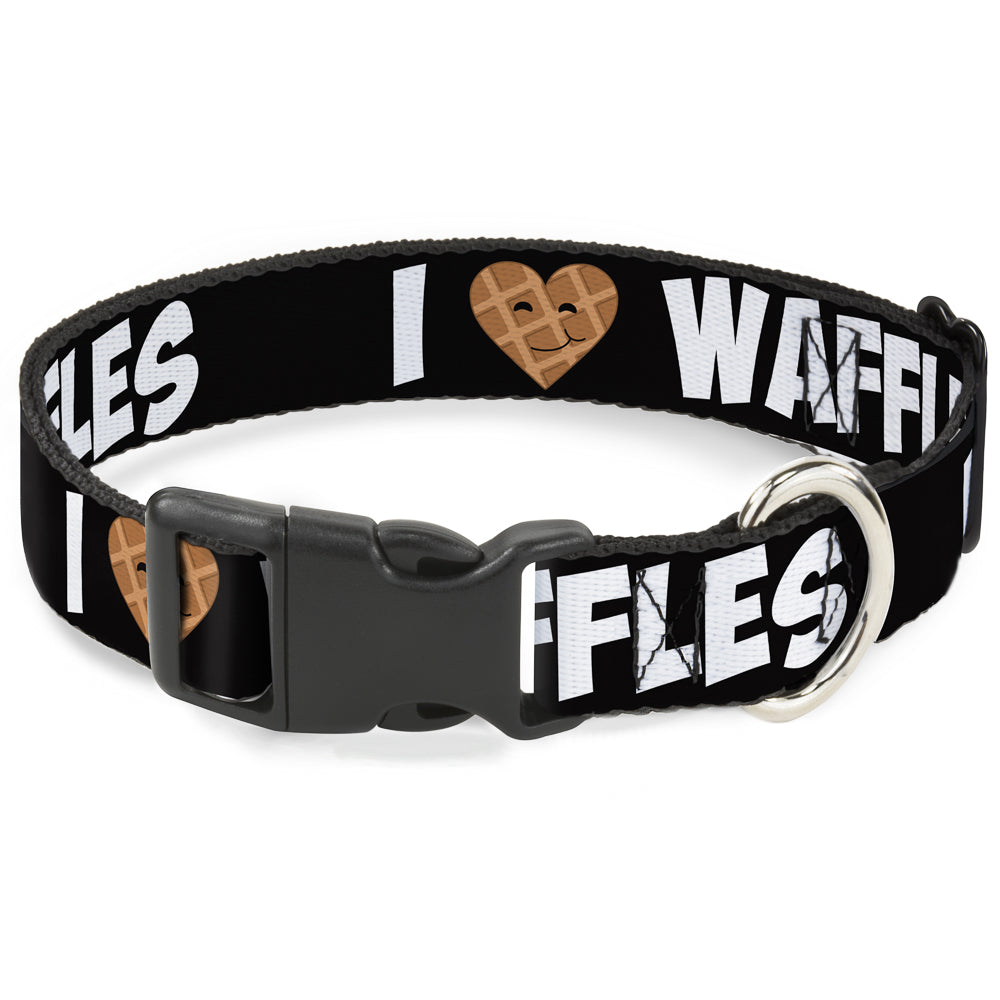 Plastic Clip Collar - I Heart Waffles Text Plastic Clip Collars Buckle-Down