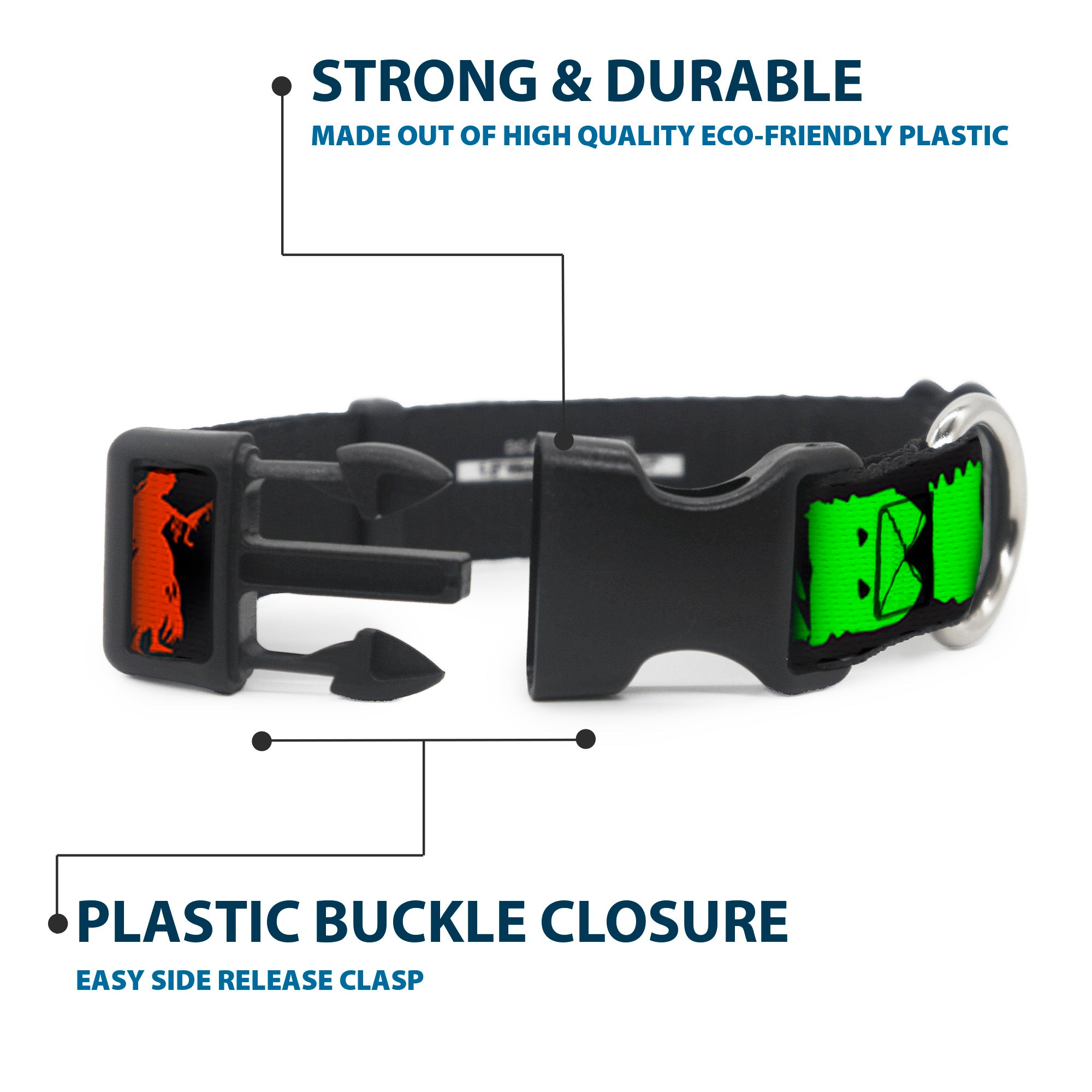 Plastic Clip Collar - I Heart Zombies Plastic Clip Collars Buckle-Down