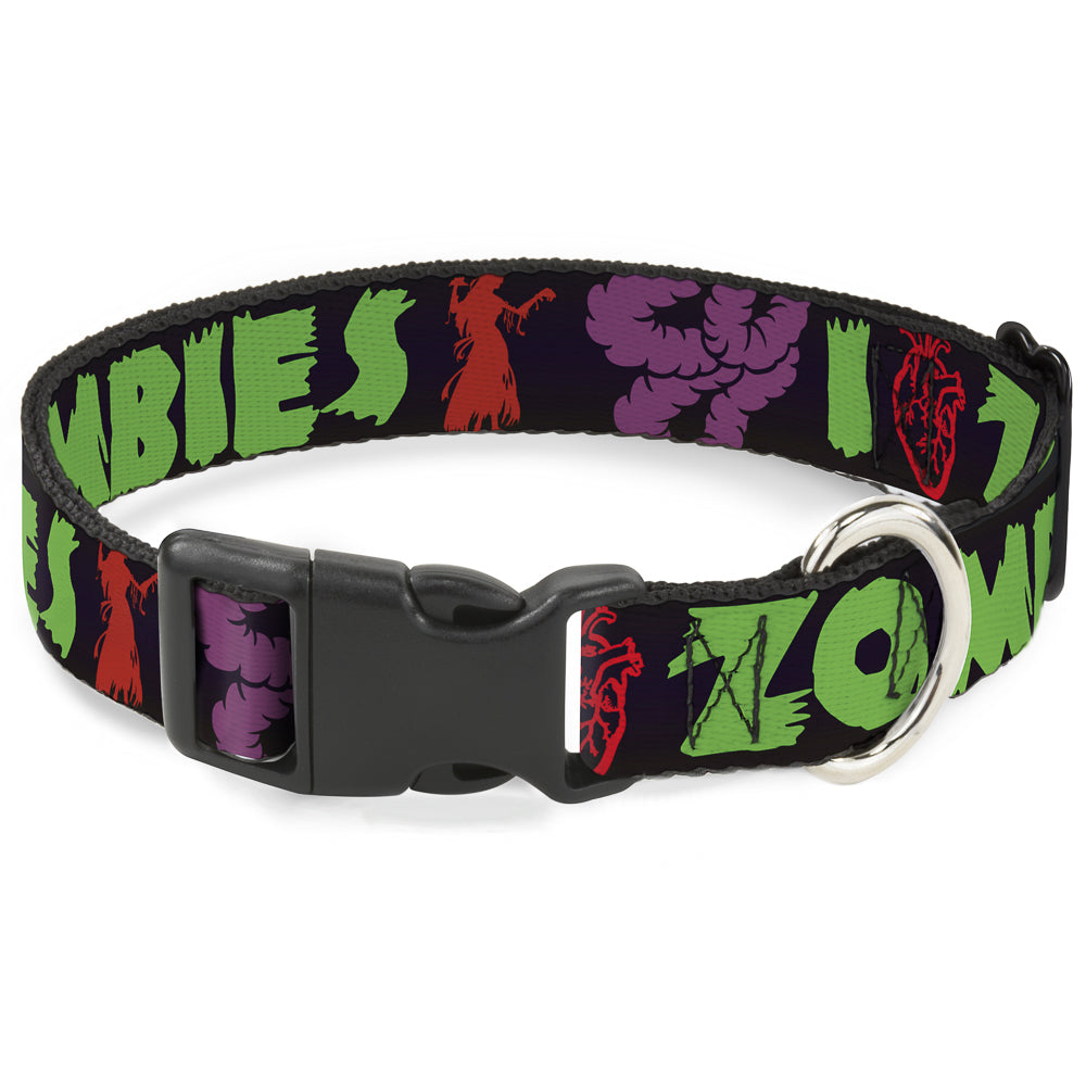 Plastic Clip Collar - I Heart Zombies Plastic Clip Collars Buckle-Down