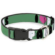 Plastic Clip Collar - I "Heart" PANDAS Green/White/Black/Pink Plastic Clip Collars Buckle-Down