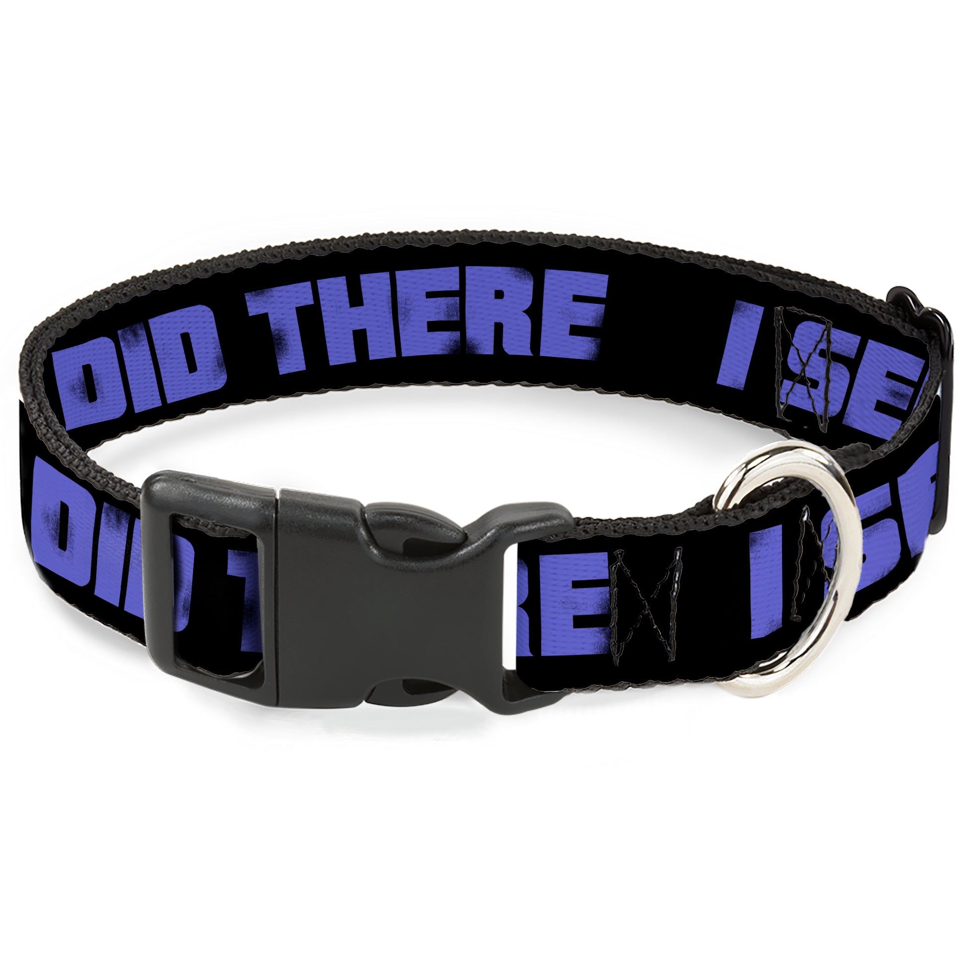 Plastic Clip Collar - I SEE WHAT YOU DID THERE Weathered Black/Purple Plastic Clip Collars Buckle-Down