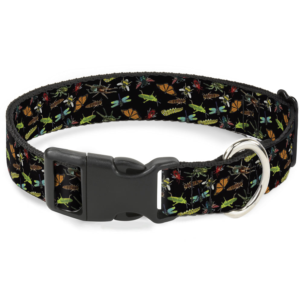 Plastic Clip Collar - Insects Scattered Black Plastic Clip Collars Buckle-Down