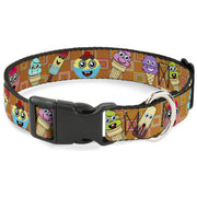 Plastic Clip Collar - Ice Cream Cone & Popsicle Expressions/Squares Multi Color Plastic Clip Collars Buckle-Down