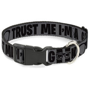 Plastic Clip Collar - I'M A GEEK/Glasses Gray/Black Plastic Clip Collars Buckle-Down