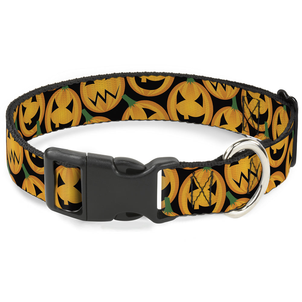 Plastic Clip Collar - Jack-o'-Lantern Collage Black Plastic Clip Collars Buckle-Down