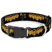 Plastic Clip Collar - Jack-o'-Lanterns/Haunted House Black/Yellow Plastic Clip Collars Buckle-Down