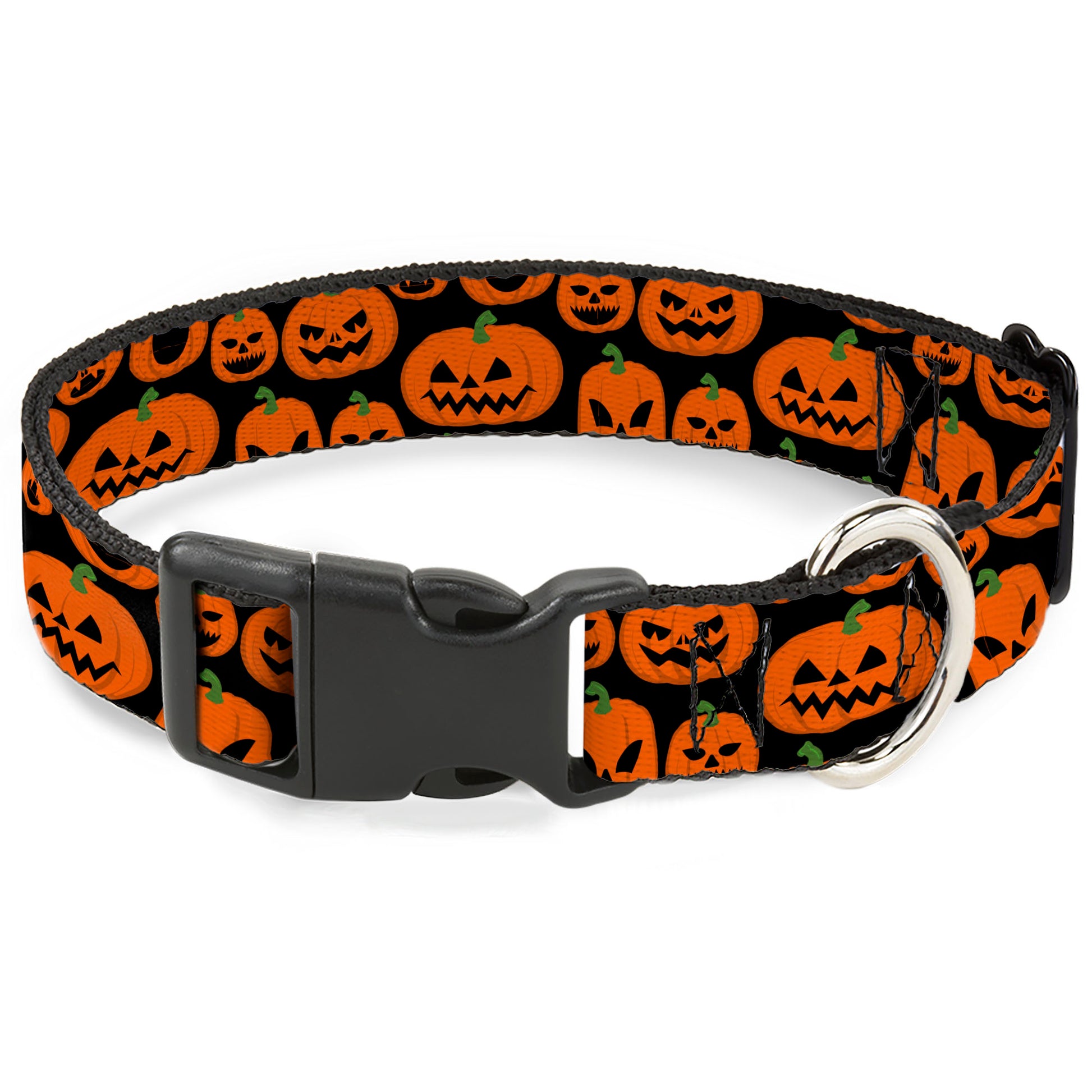 Plastic Clip Collar - Jack-o'-Lantern Pumpkin Expressions Black/Orange Plastic Clip Collars Buckle-Down