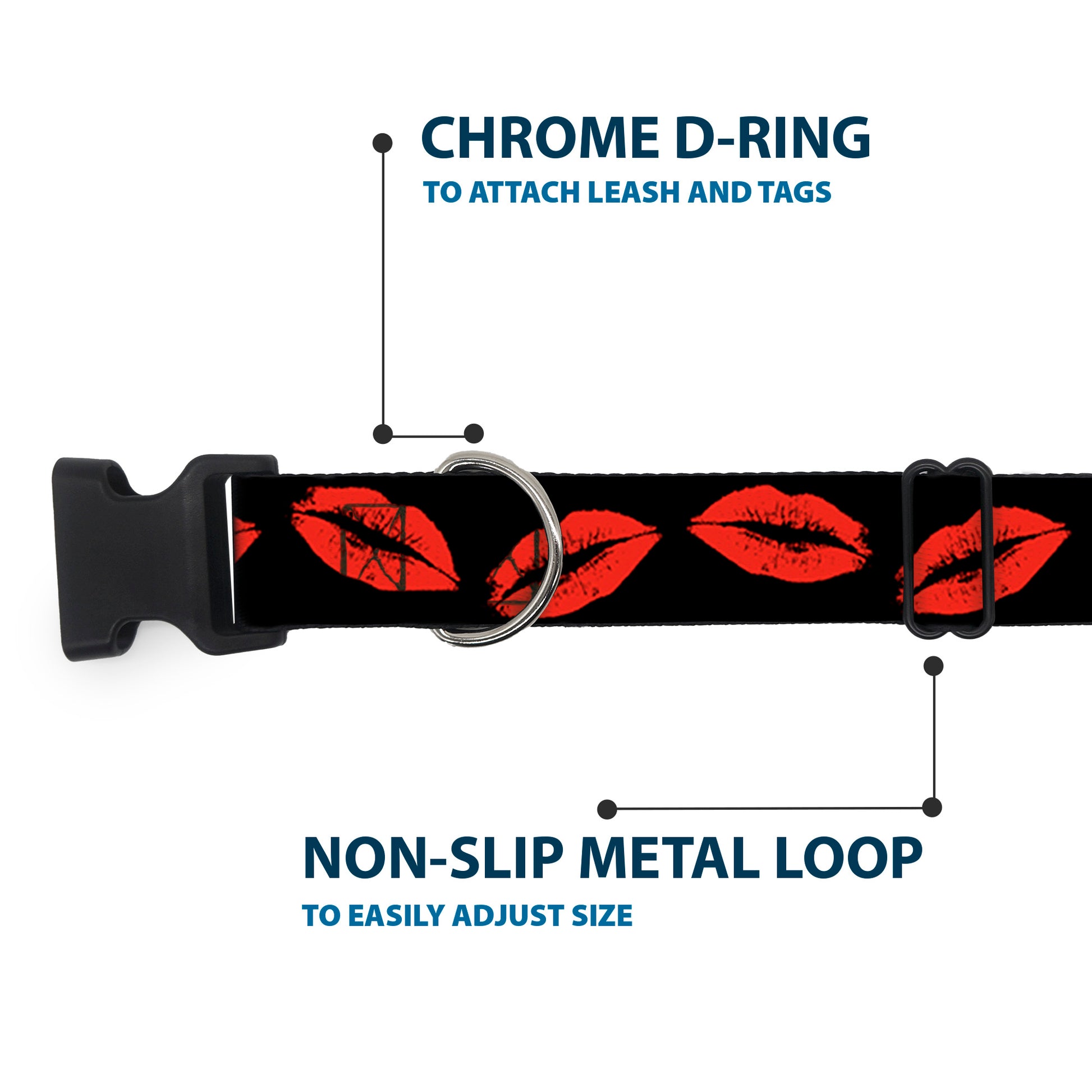 Plastic Clip Collar - Kisses Plastic Clip Collars Buckle-Down