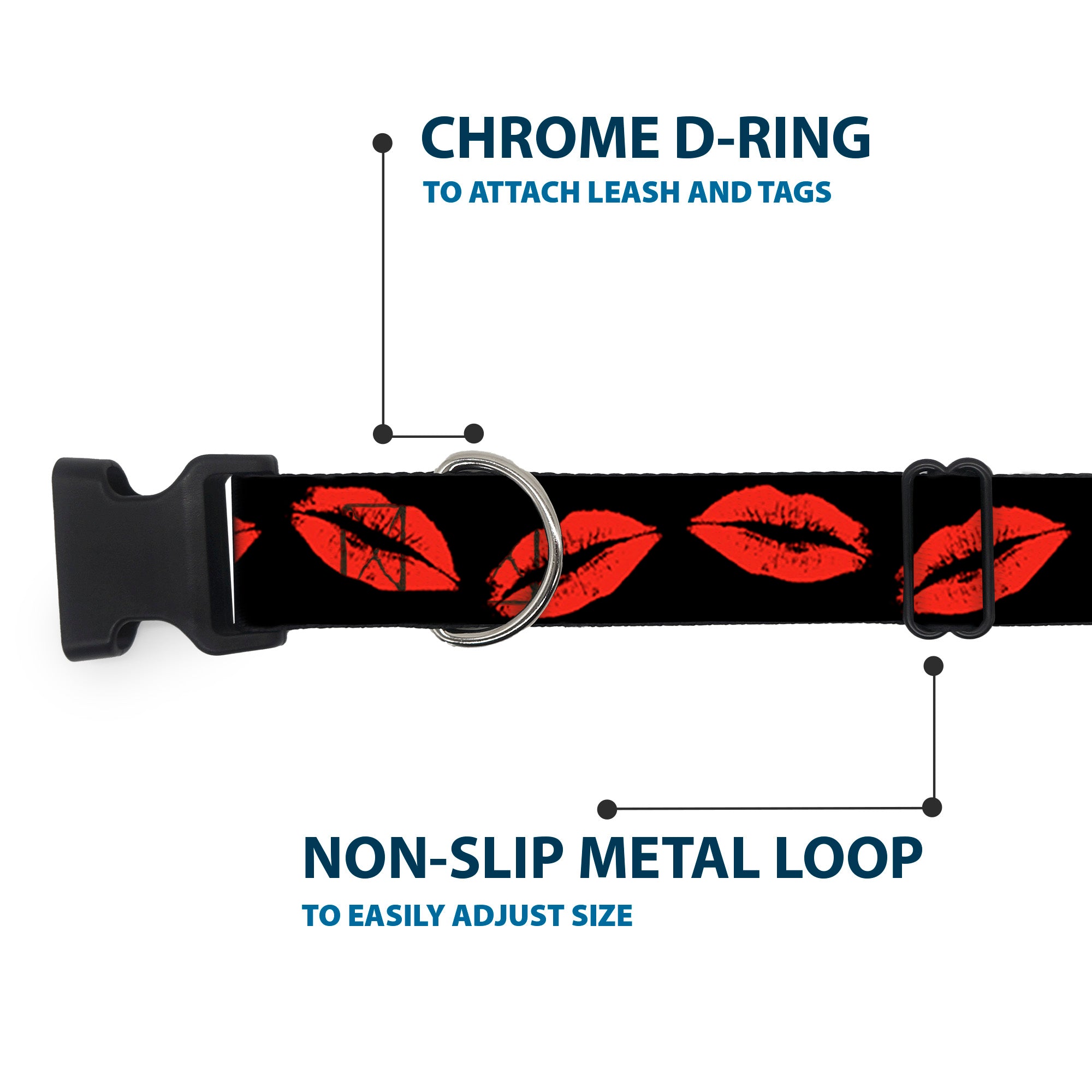 Plastic Clip Collar - Kisses Plastic Clip Collars Buckle-Down