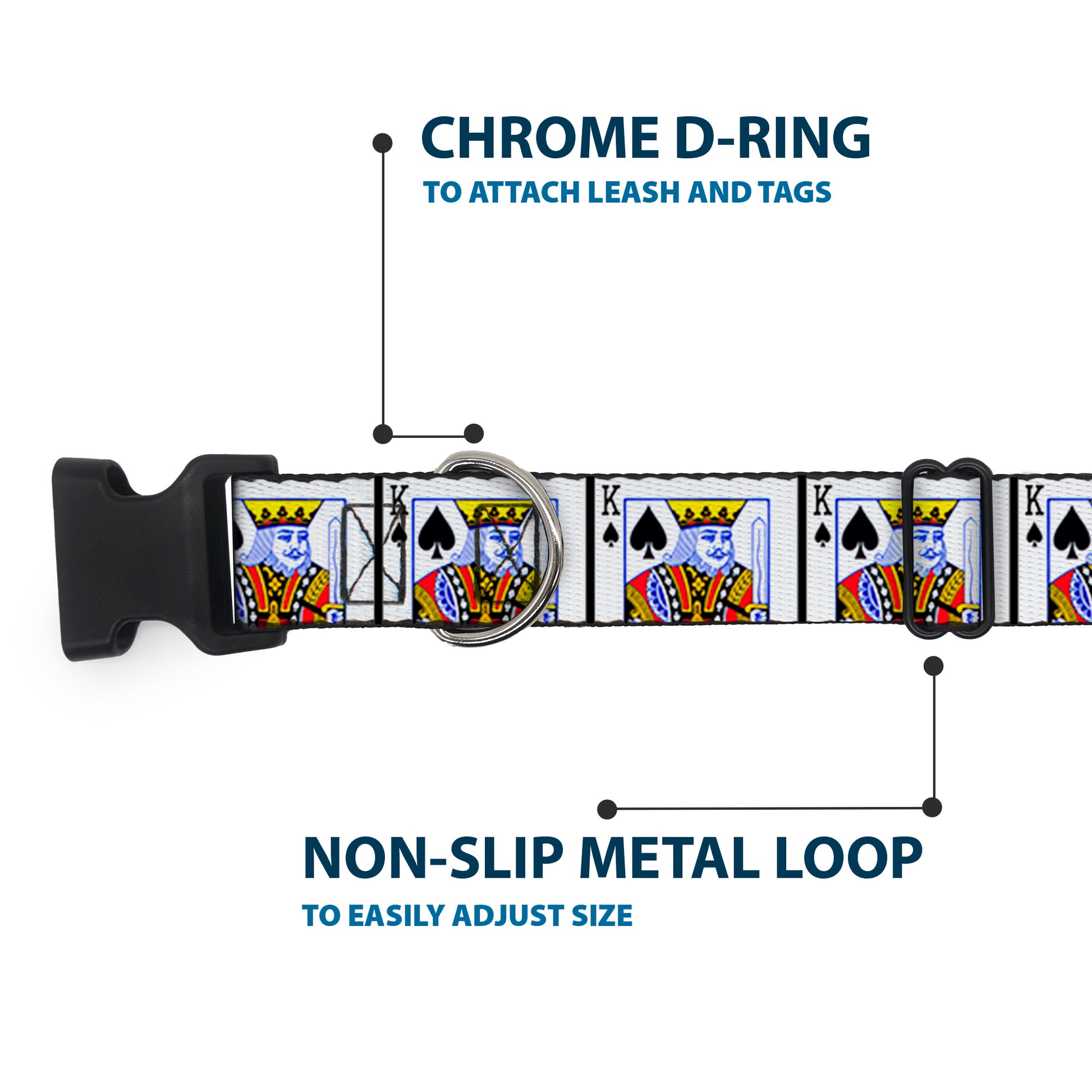 Plastic Clip Collar - King of Spades Plastic Clip Collars Buckle-Down