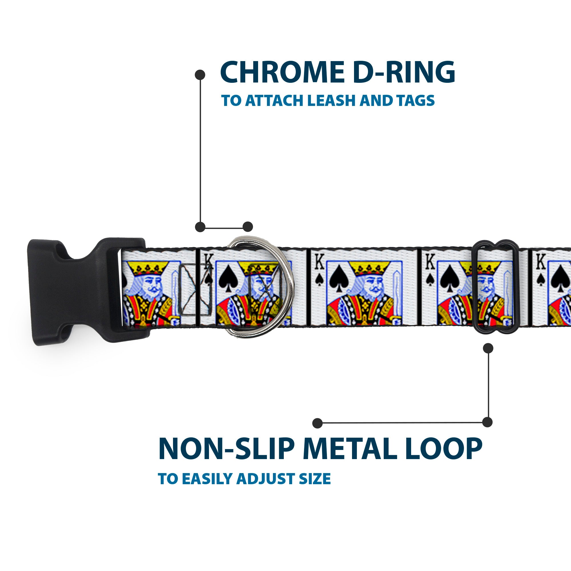 Plastic Clip Collar - King of Spades Plastic Clip Collars Buckle-Down