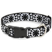 Plastic Clip Collar - Kaleidoscope Balls White/Black Plastic Clip Collars Buckle-Down
