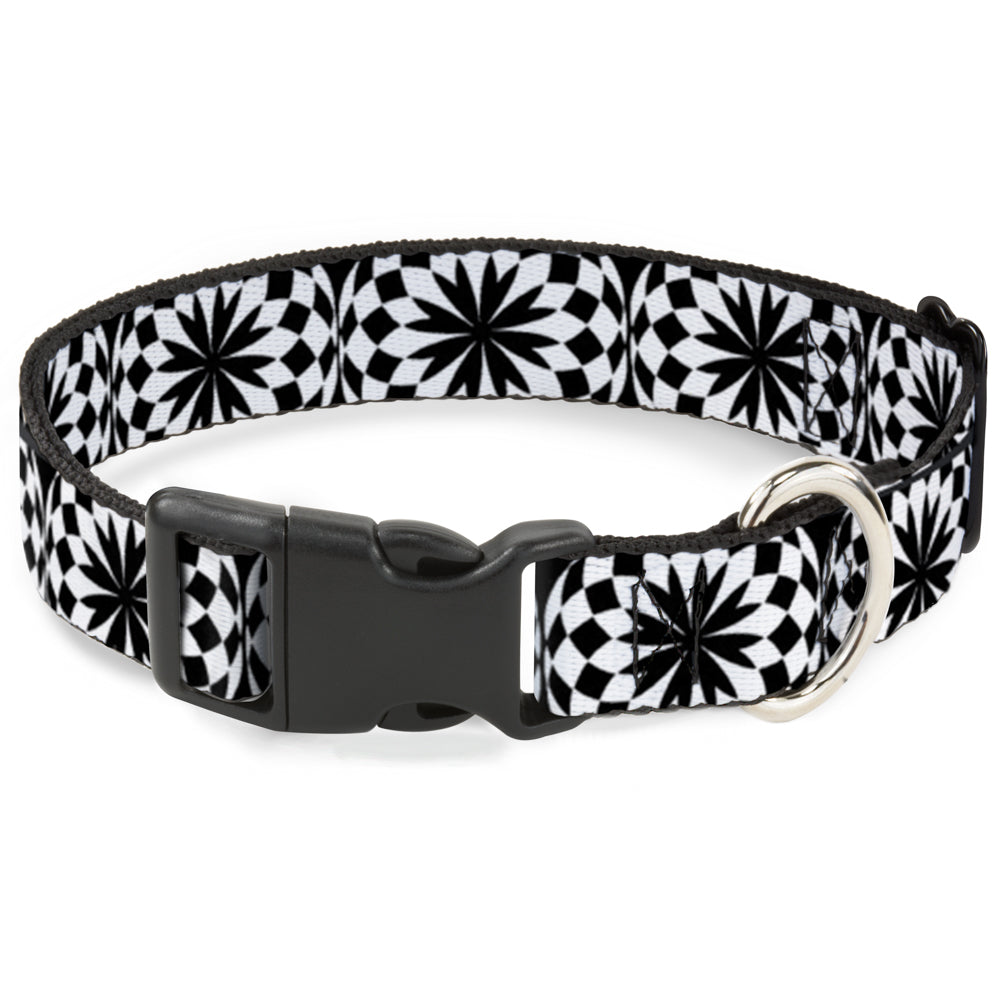 Plastic Clip Collar - Kaleidoscope Balls White/Black Plastic Clip Collars Buckle-Down