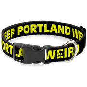 Plastic Clip Collar - KEEP PORTLAND WEIRD Black/Yellow Plastic Clip Collars Buckle-Down