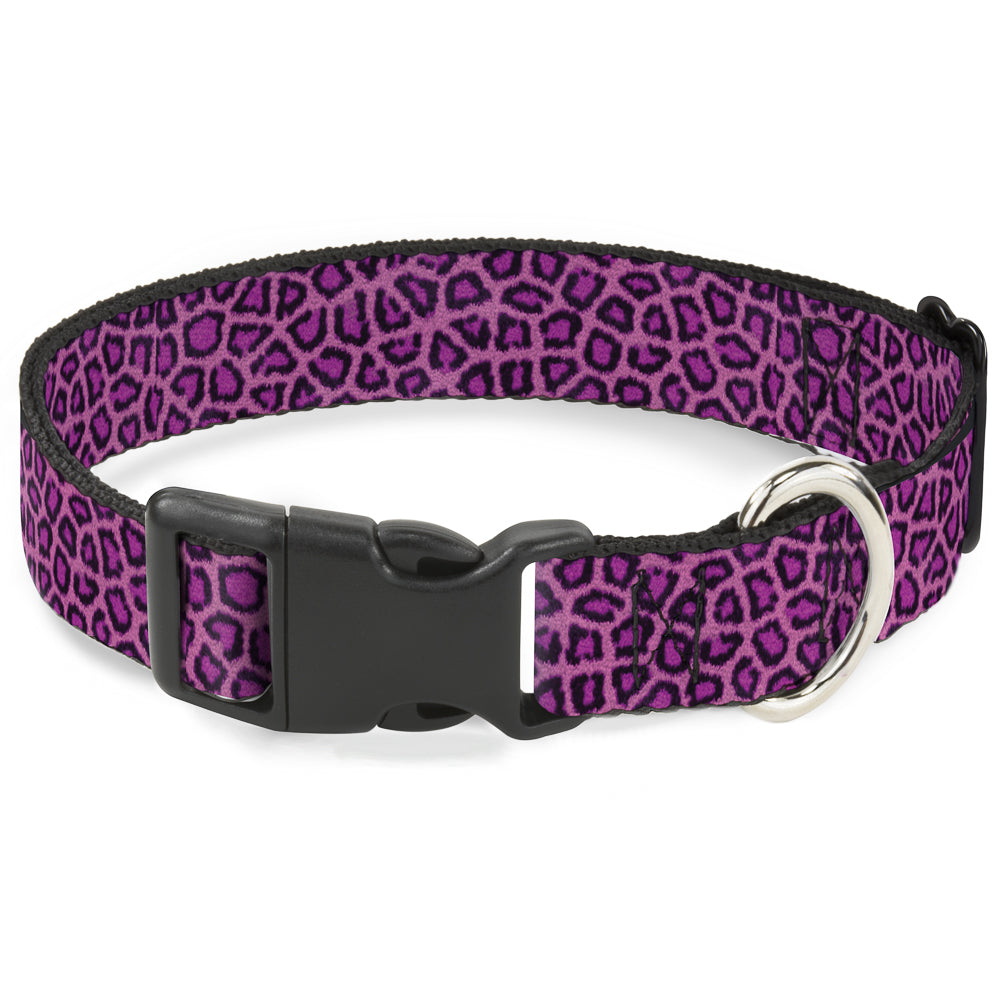Plastic Clip Collar - Leopard Pink Fuchsia Plastic Clip Collars Buckle-Down